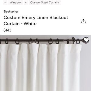 Emery Linen Blackout Curtain - White